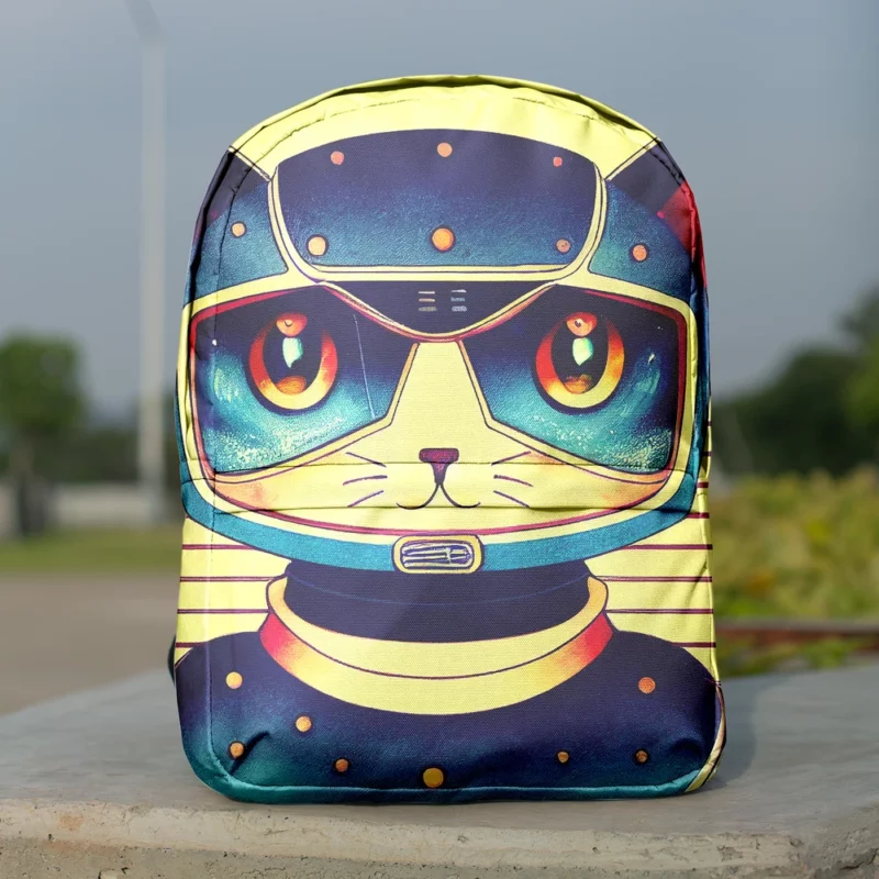 Futuristic Robot Cat Portrait Backpack