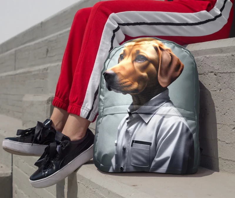 Futuristic Robot Dog Scientist Print Backpack 1