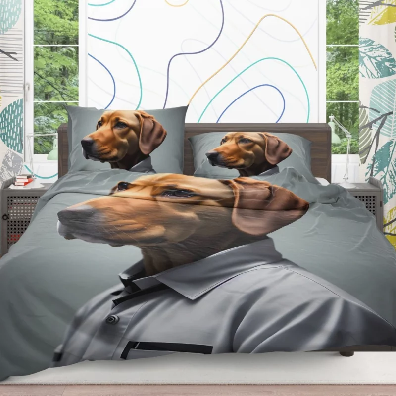 Futuristic Robot Dog Scientist Print Bedding Set