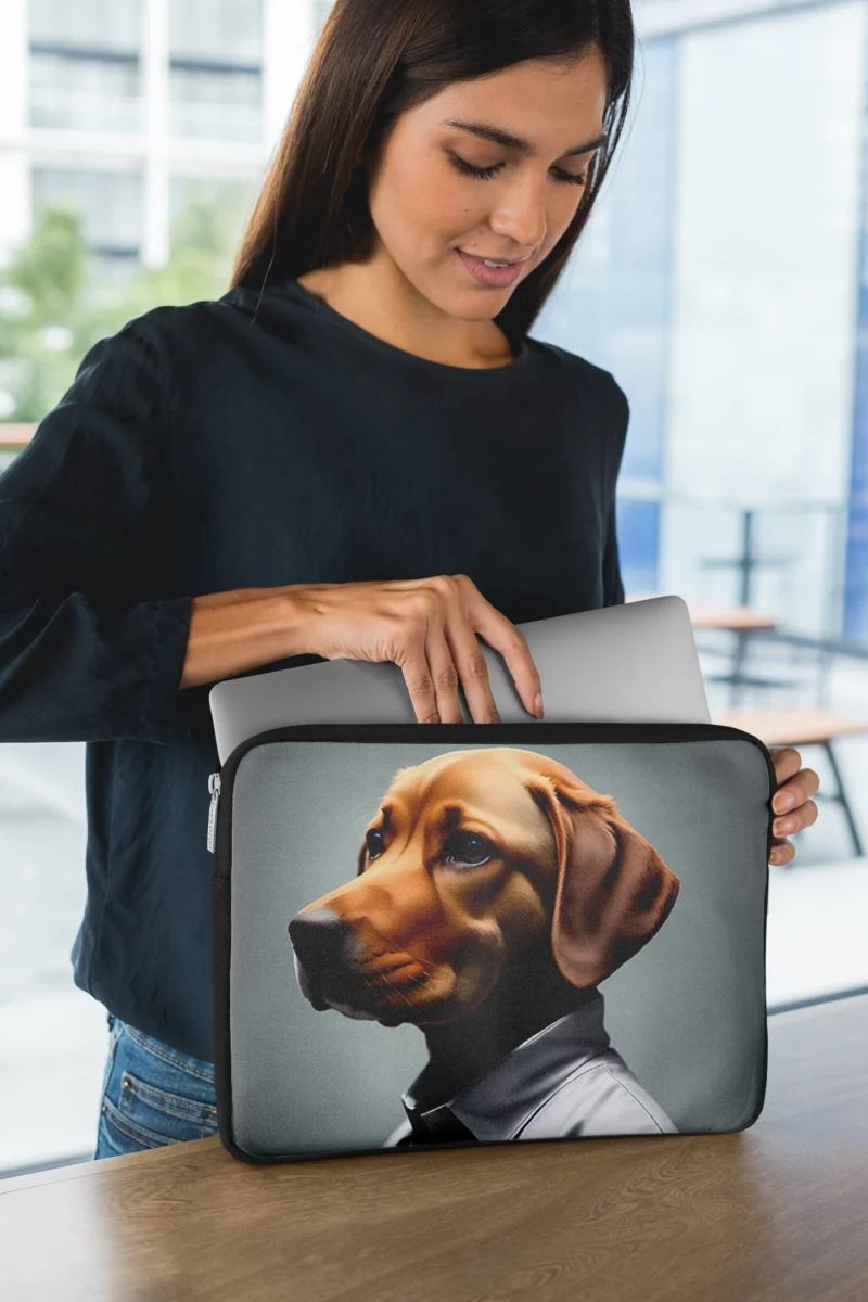 Futuristic Robot Dog Scientist Print Laptop Sleeve 1