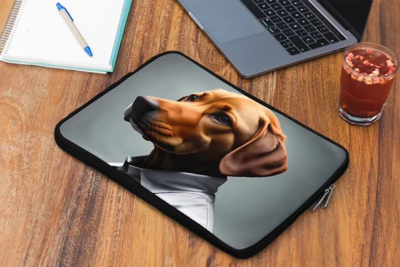 Futuristic Robot Dog Scientist Print Laptop Sleeve 2