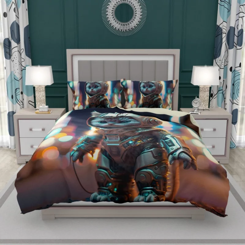 Futuristic Robot Outfit Cat Bedding Set 1