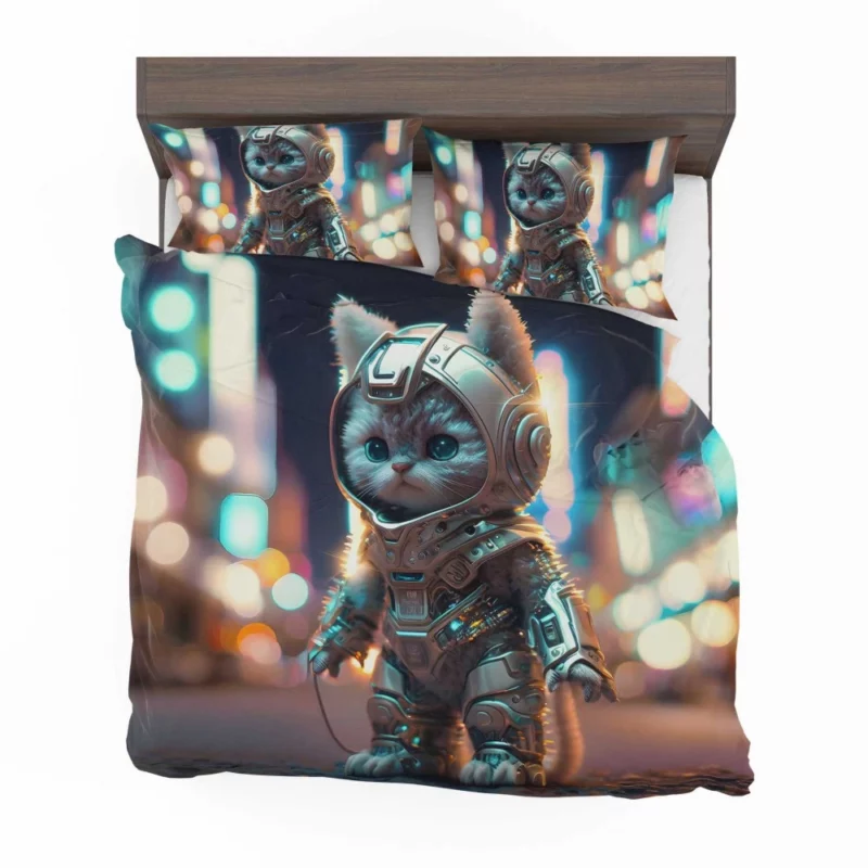 Futuristic Robot Outfit Cat Bedding Set 2