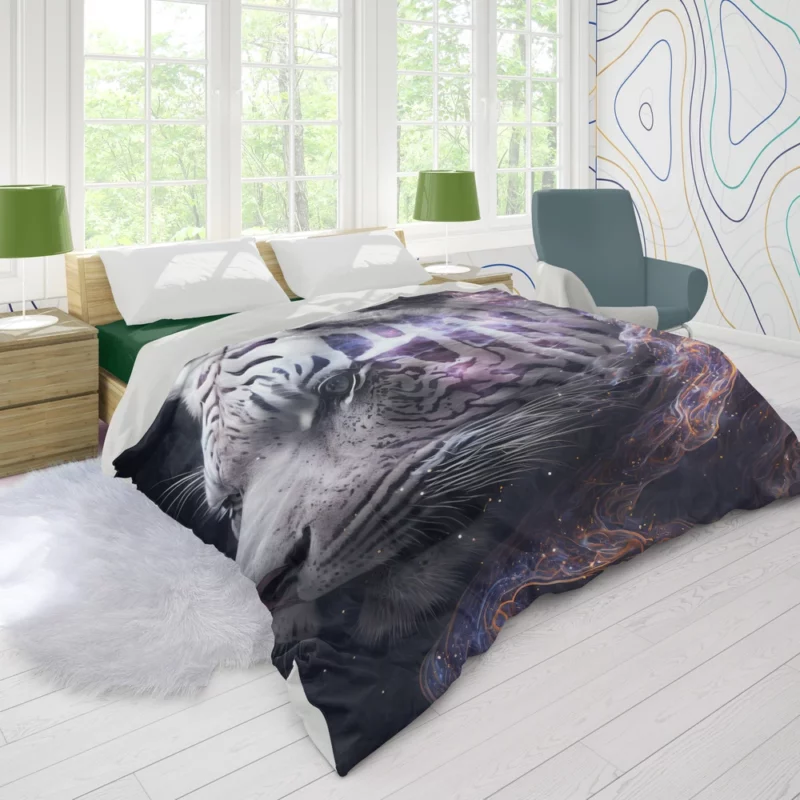 Galaxy Tiger Print Duvet Cover