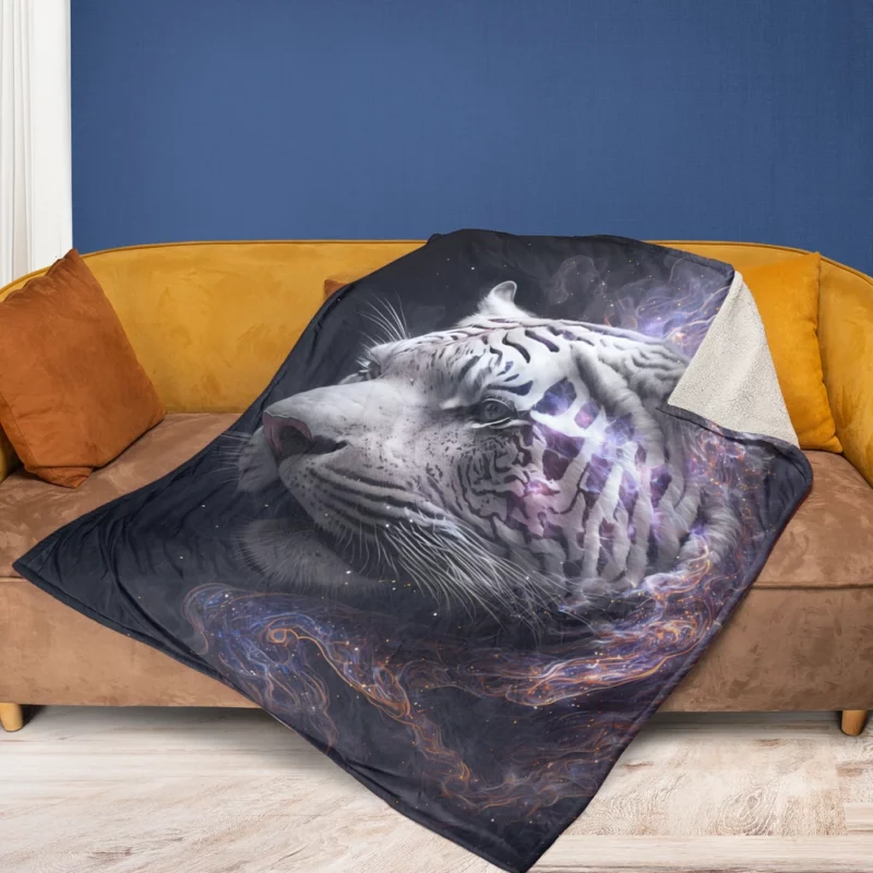 Galaxy Tiger Print Fleece Blanket 1