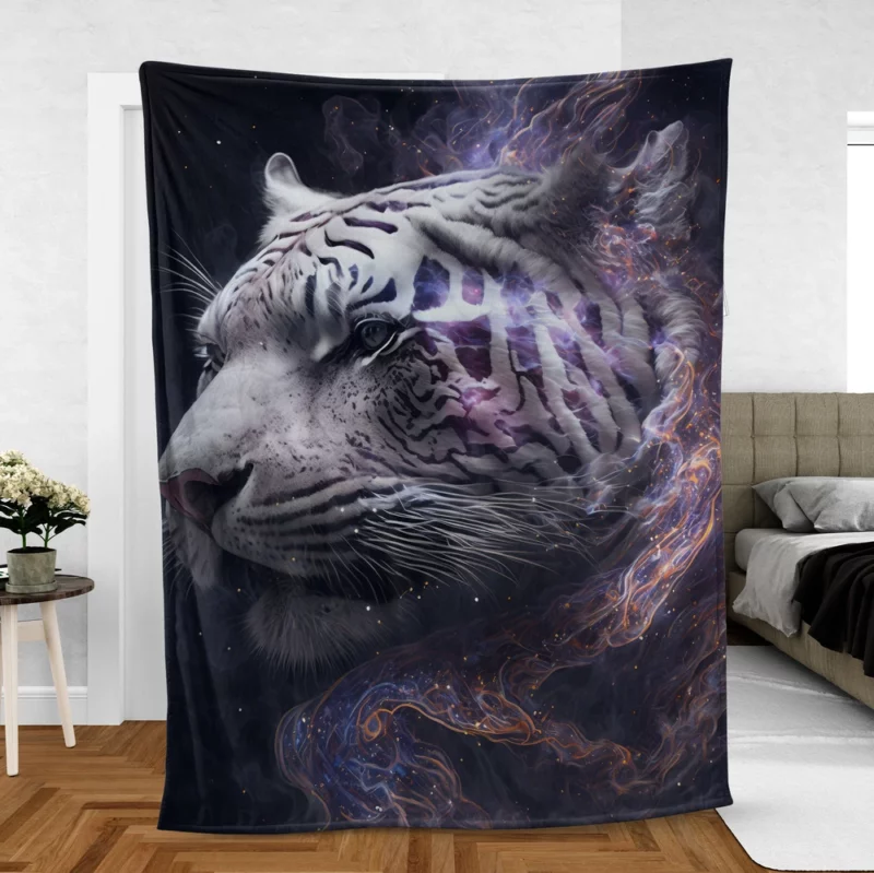 Galaxy Tiger Print Fleece Blanket