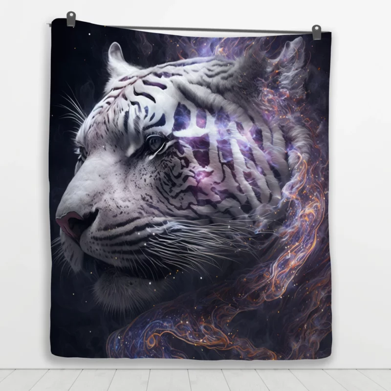 Galaxy Tiger Print Quilt Blanket 1