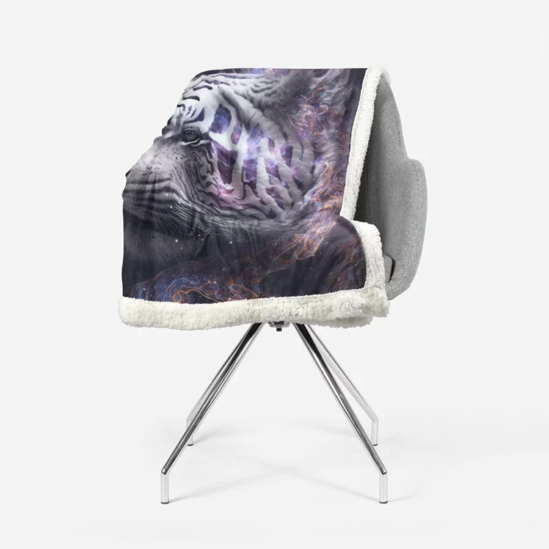 Galaxy Tiger Print Sherpa Fleece Blanket 1