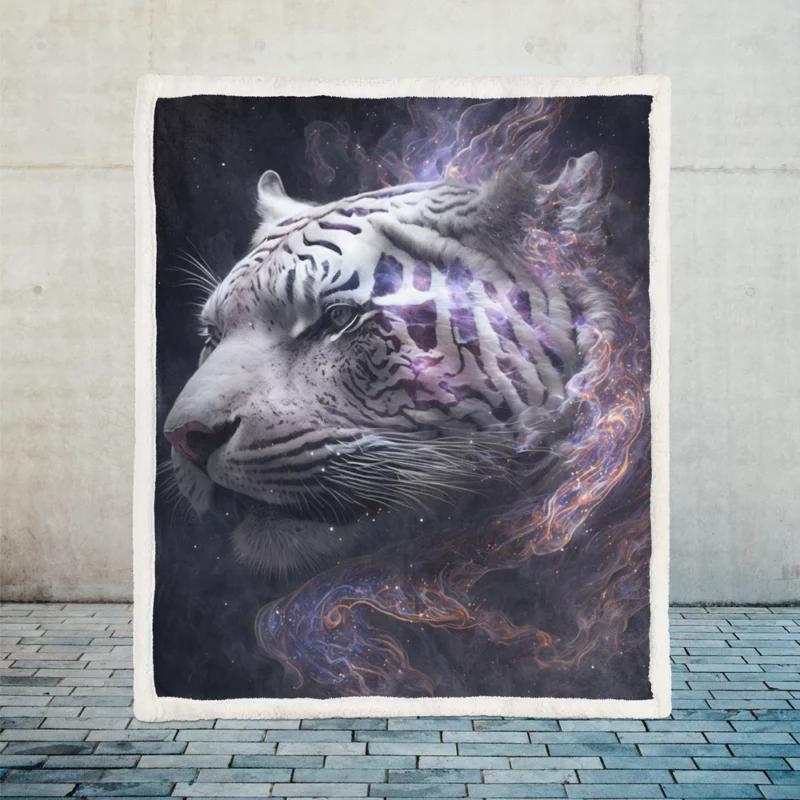 Galaxy Tiger Print Sherpa Fleece Blanket