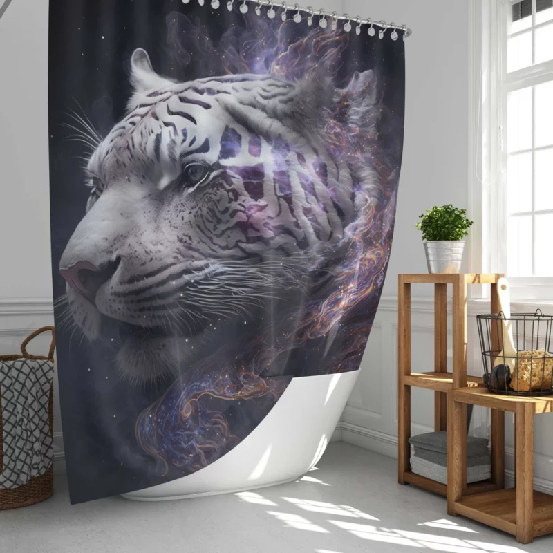 Galaxy Tiger Print Shower Curtain