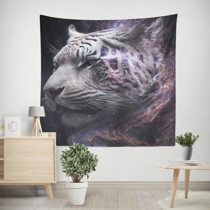 Galaxy Tiger Print Wall Tapestry