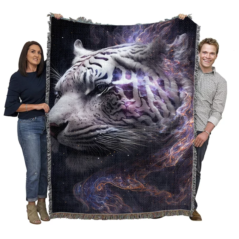 Galaxy Tiger Print Woven Blanket