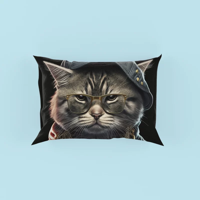 Gangsta Boss Rapper Cat with Gold Chains Pillow Cases