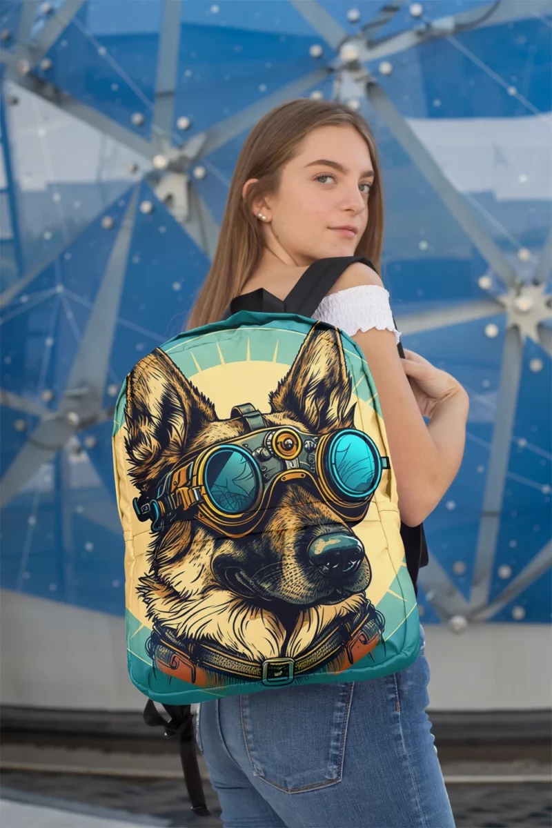German Shepherd Pilot Portrait Backpack 2