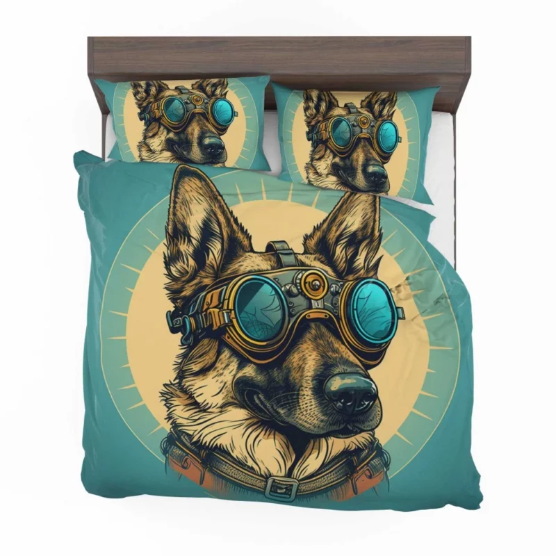 German Shepherd Pilot Portrait Bedding Set 2