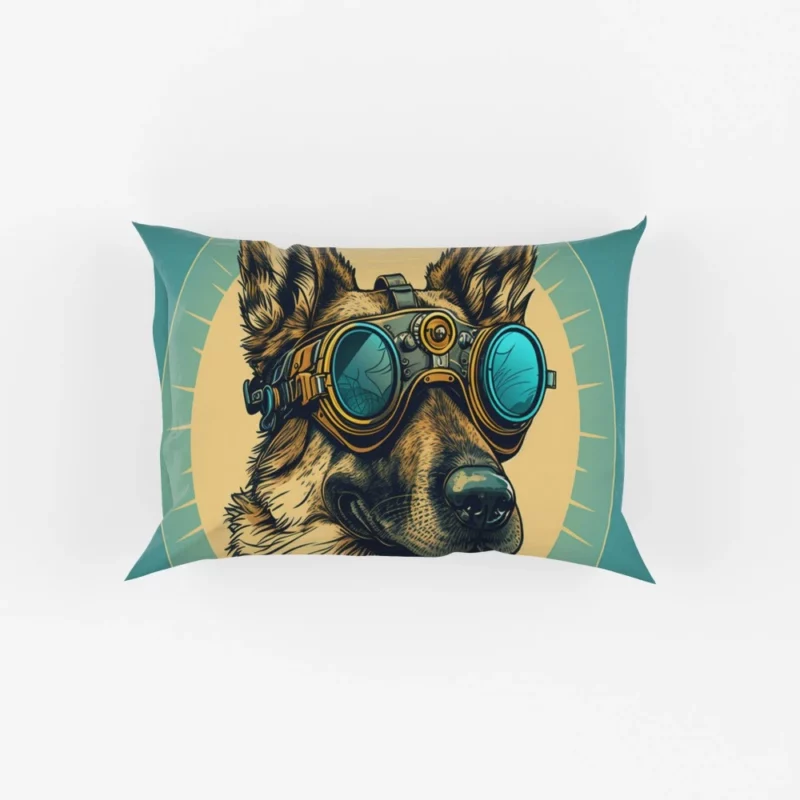 German Shepherd Pilot Portrait Pillow Cases