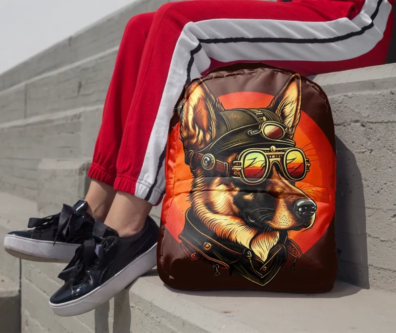 German Shepherd in Aviation Gear Backpack 1