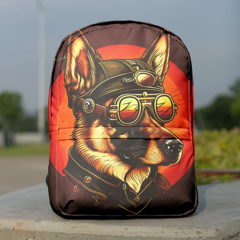 German Shepherd in Aviation Gear Backpack