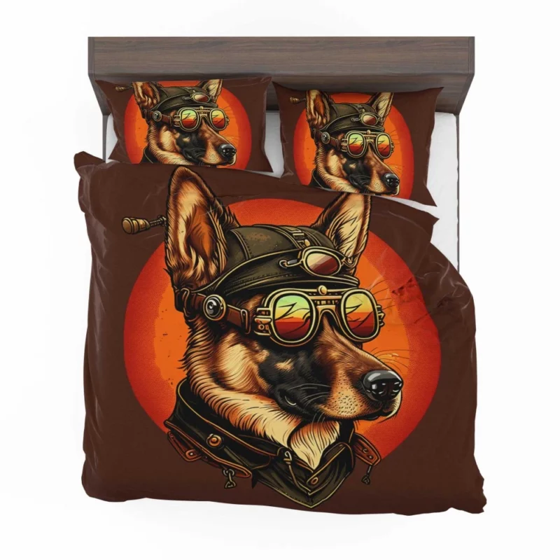 German Shepherd in Aviation Gear Bedding Set 2