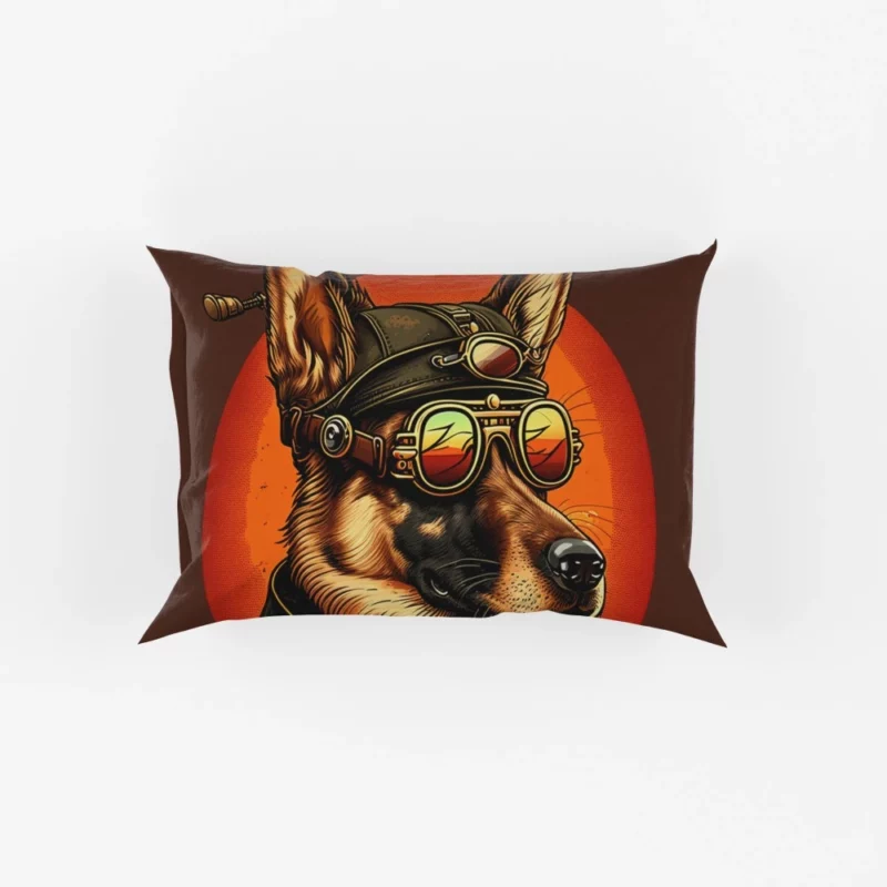 German Shepherd in Aviation Gear Pillow Cases