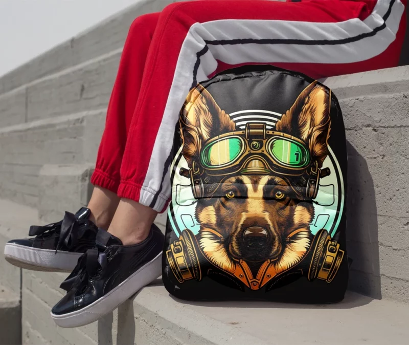 German Shepherd in Cockpit Backpack 1