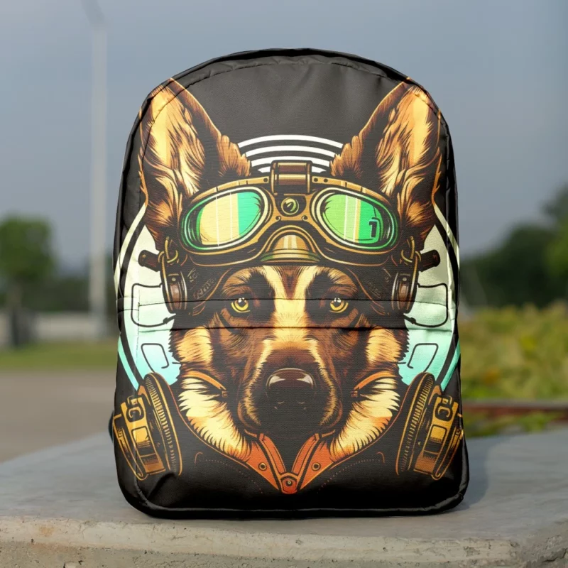 German Shepherd in Cockpit Backpack