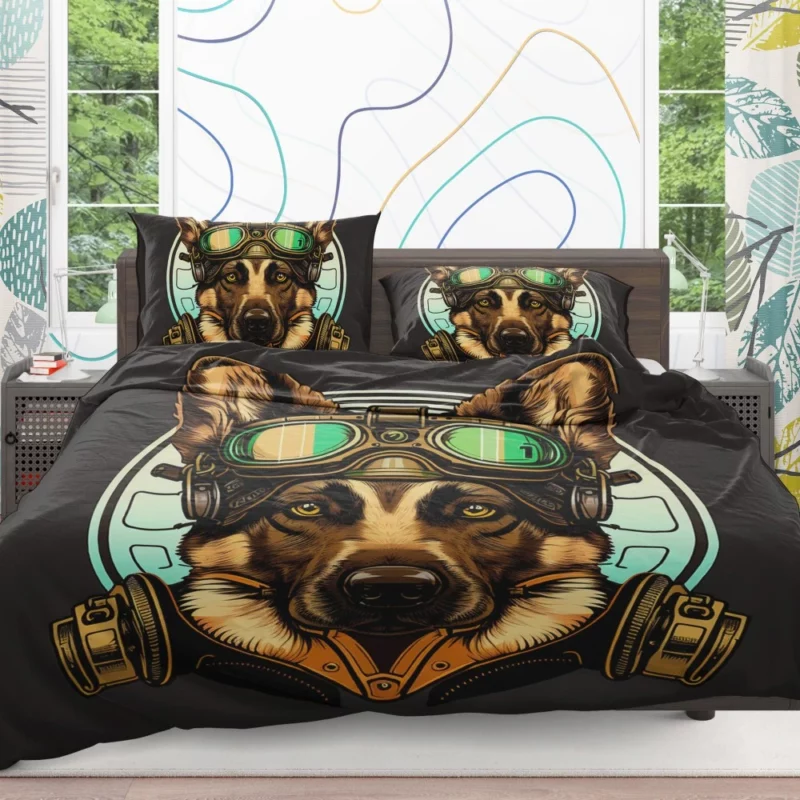 German Shepherd in Cockpit Bedding Set