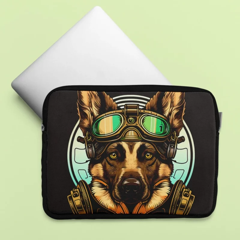 German Shepherd in Cockpit Laptop Sleeve