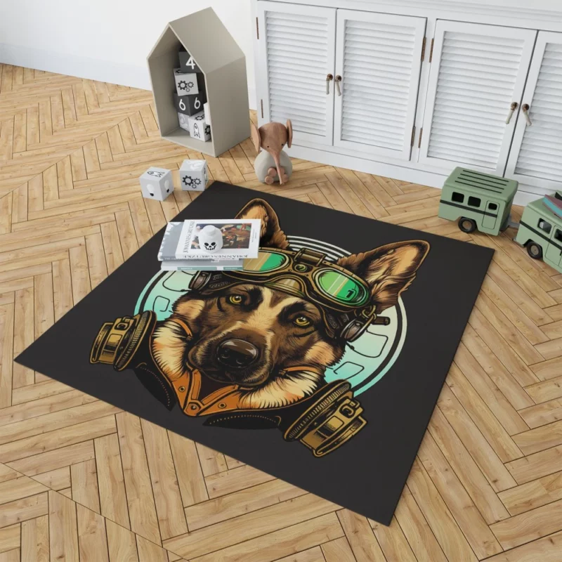 German Shepherd in Cockpit Rug 1