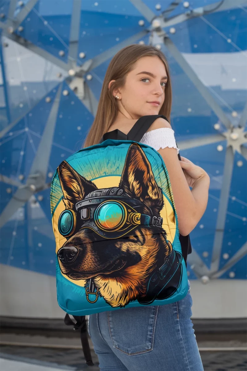 German Shepherd in Pilot Uniform Backpack 2