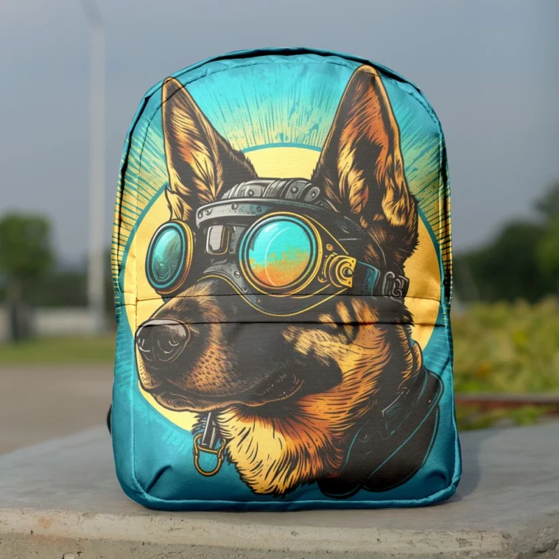 German Shepherd in Pilot Uniform Backpack