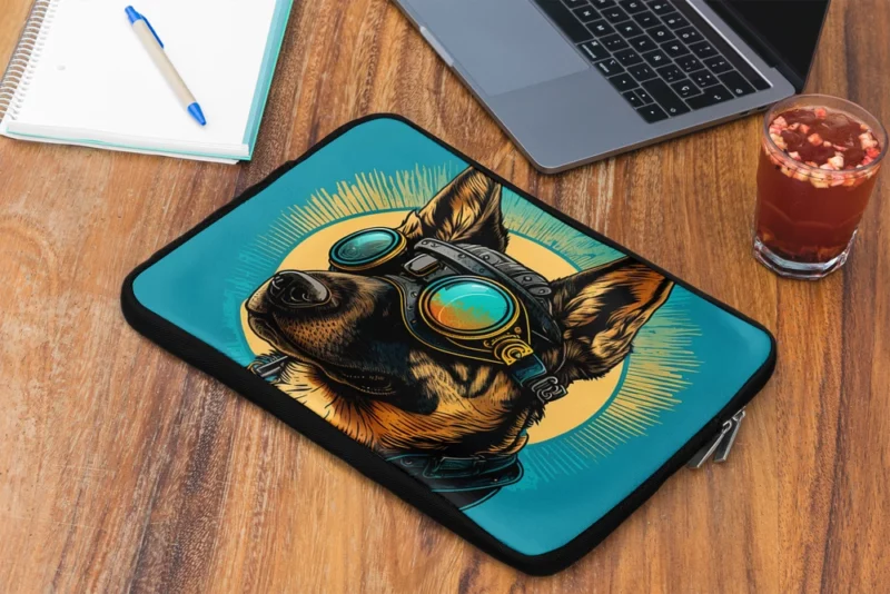 German Shepherd in Pilot Uniform Laptop Sleeve 2