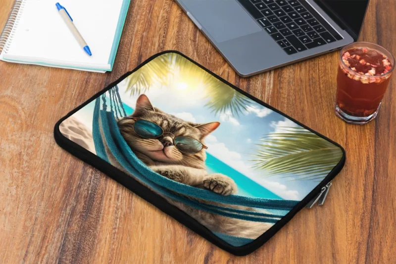 Ginger Beach Cat in Sunglasses Laptop Sleeve 2