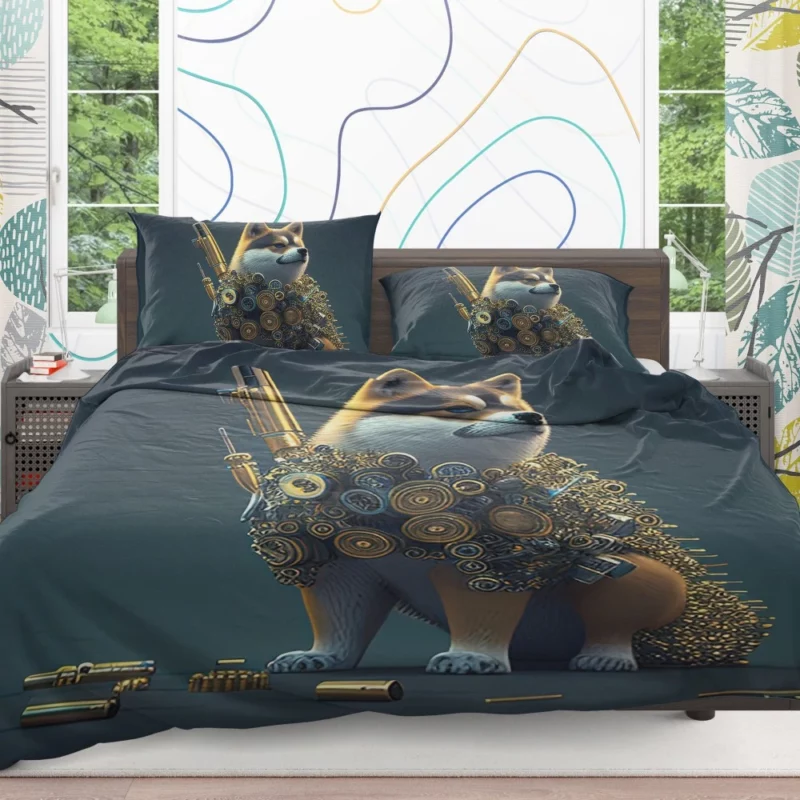 Gold Vest Dog Bedding Set