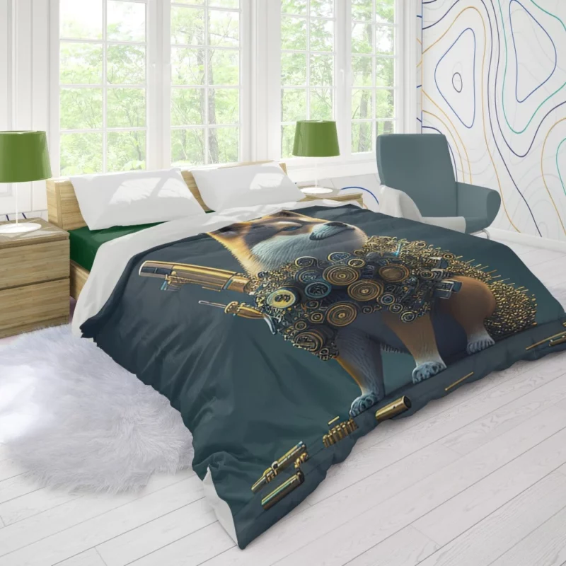 Gold Vest Dog Duvet Cover