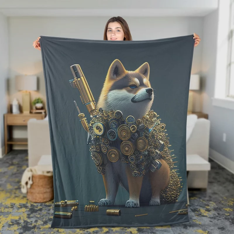 Gold Vest Dog Fleece Blanket 2