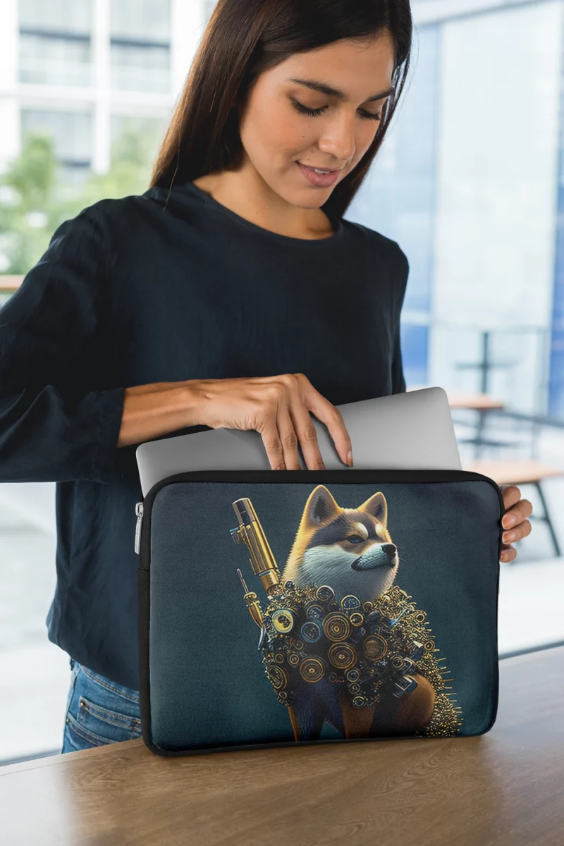 Gold Vest Dog Laptop Sleeve 1