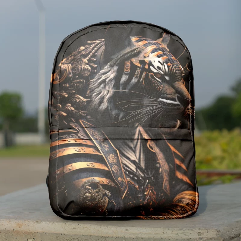 Golden Black Tiger Statue Backpack