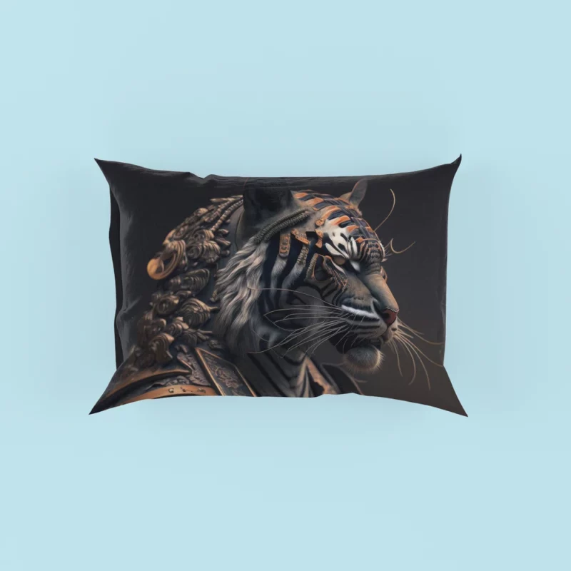 Golden Black Tiger Statue Pillow Cases