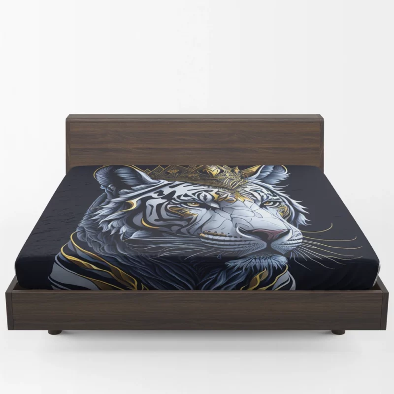 Golden Crowned White Tiger  Fitted Sheet 1