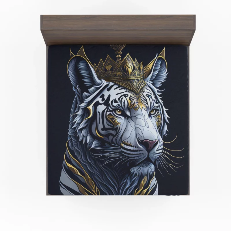 Golden Crowned White Tiger  Fitted Sheet