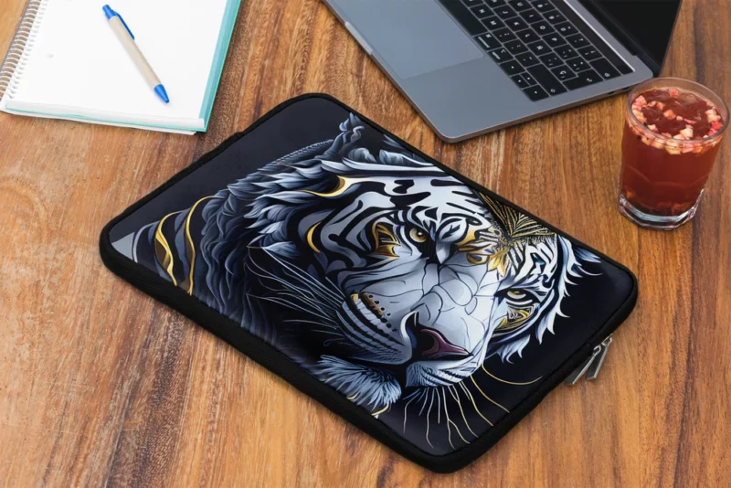 Golden Crowned White Tiger Laptop Sleeve 2