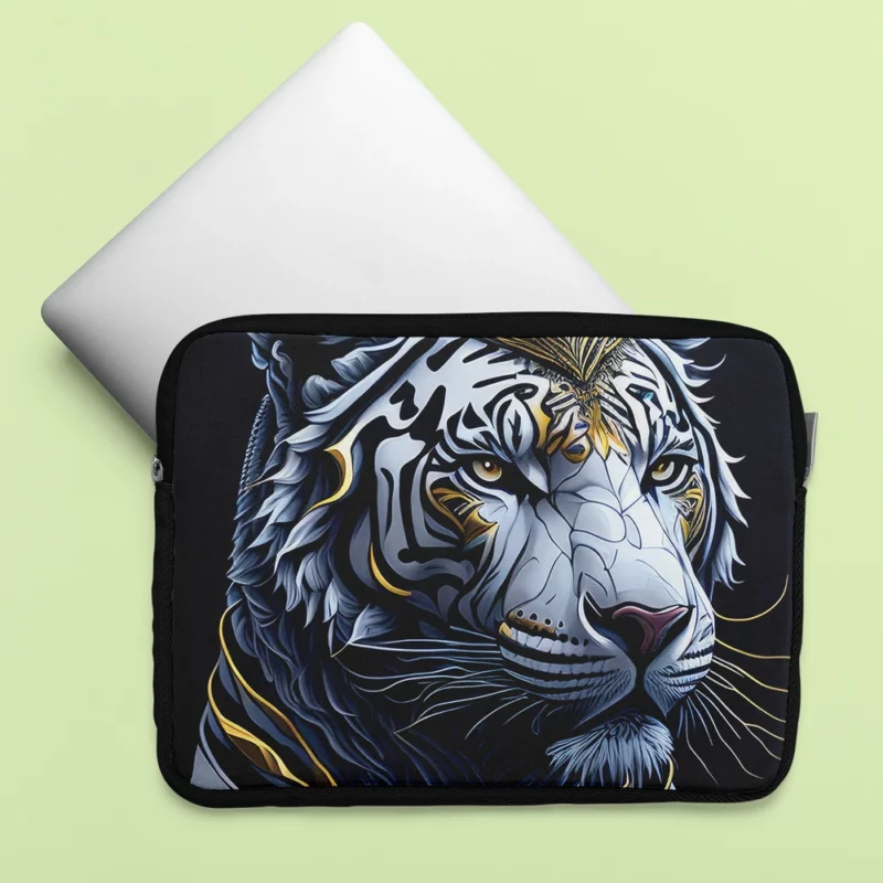 Golden Crowned White Tiger Laptop Sleeve