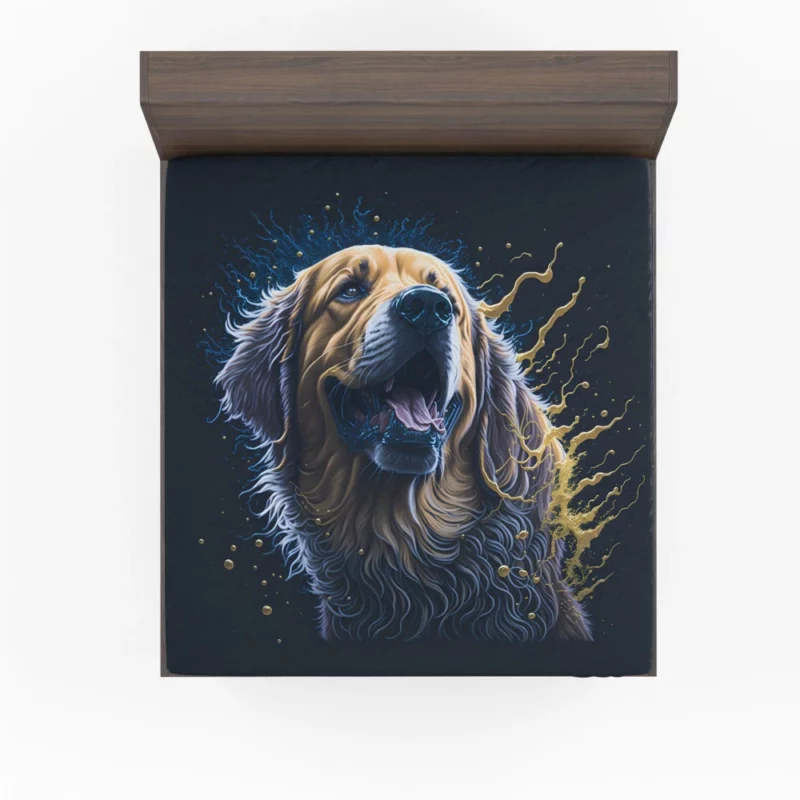 Golden Retriever Oil Painting Fitted Sheet