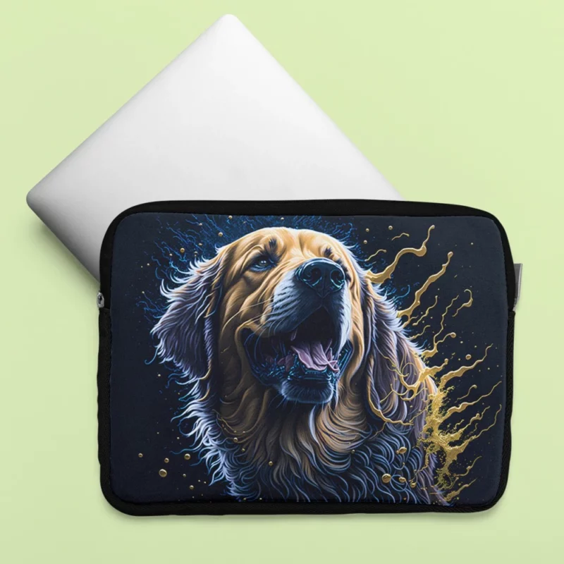 Golden Retriever Oil Painting Laptop Sleeve