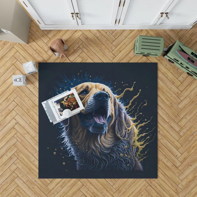 Golden Retriever Oil Painting Rug