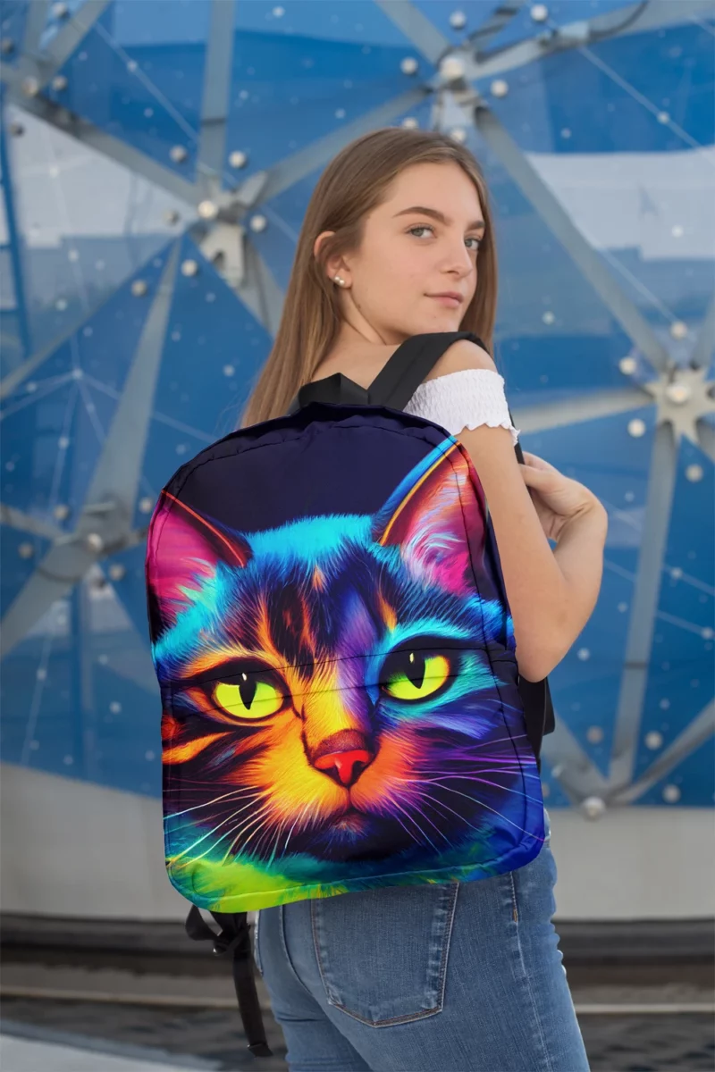 Gorgeous Cat Portrait in Watercolor Backpack 2