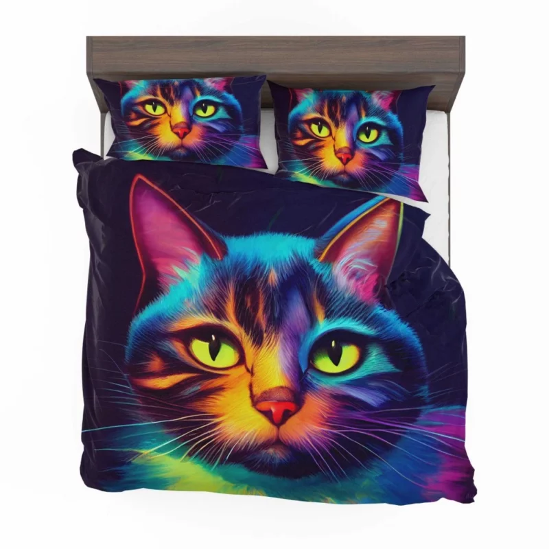 Gorgeous Cat Portrait in Watercolor Bedding Set 2