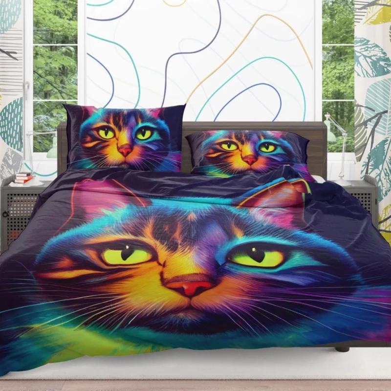 Gorgeous Cat Portrait in Watercolor Bedding Set