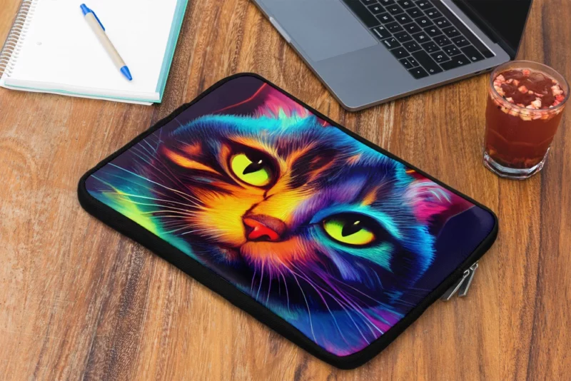 Gorgeous Cat Portrait in Watercolor Laptop Sleeve 2